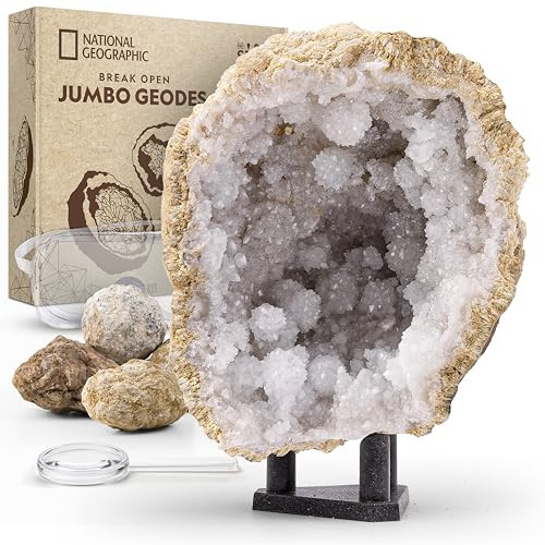 National Geographic Break Open 5 Jumbo Geodes - Earth Science Kit with 5 Premium, Extra-Large Geodes with Crystals, Goggles & Display Stands, Science Gifts, Fun Stuff for Kids (Amazon Exclusive) | Amazon (US)