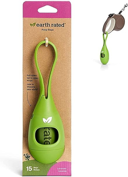 Earth Rated Dog Poop Bag Holder with Dog Poop Bags, Durable and Guaranteed Leakproof, Lavender Sc... | Amazon (US)