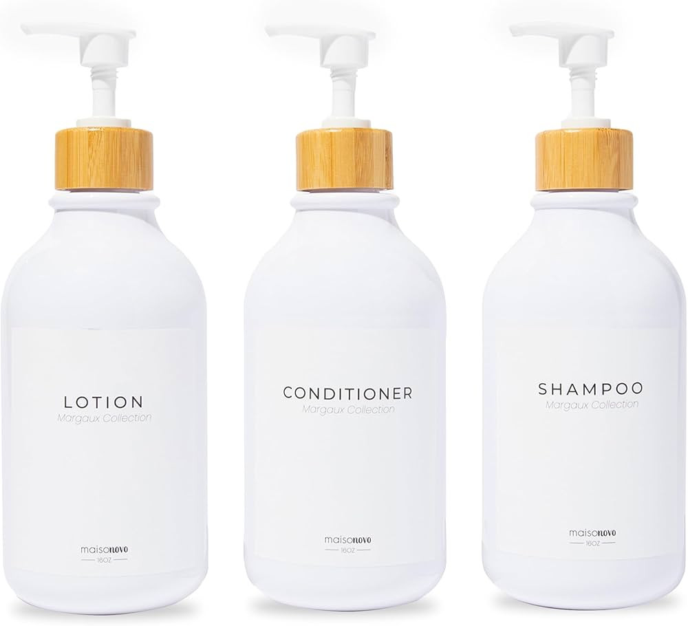 MaisoNovo Shampoo and Conditioner Bottles Dispenser | Soap Shampoo Dispenser Bottles with Pump fo... | Amazon (US)