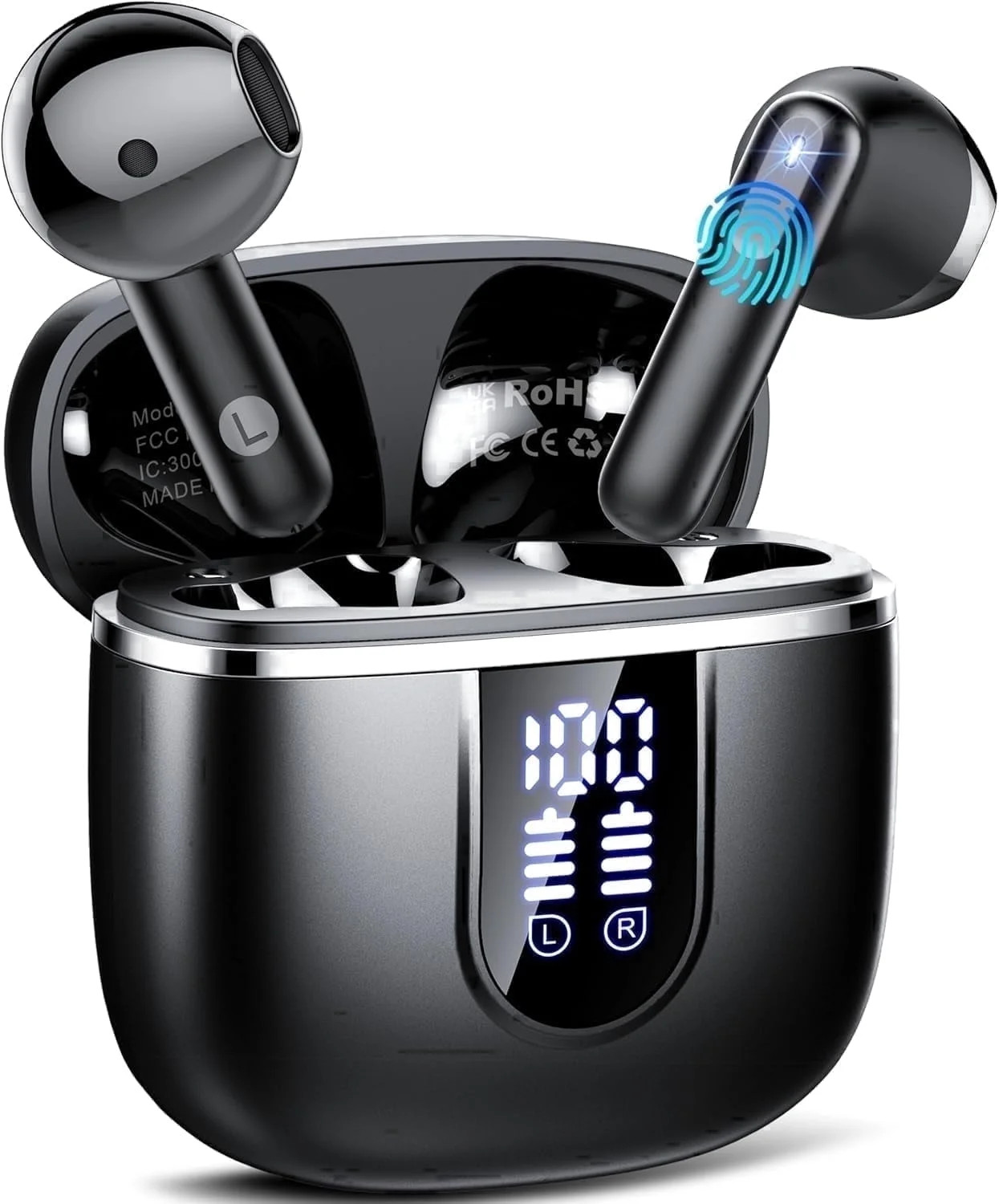 Wireless Earbuds, Bluetooth Ear Buds 5.4 Mini HiFi Stereo with 4 ENC Noise Cancelling Mics Wireless Headphones, 40H in Ear Earphones, USB C, IP7 Waterproof Bluetooth Headphones for Sports, Workout | Walmart (US)