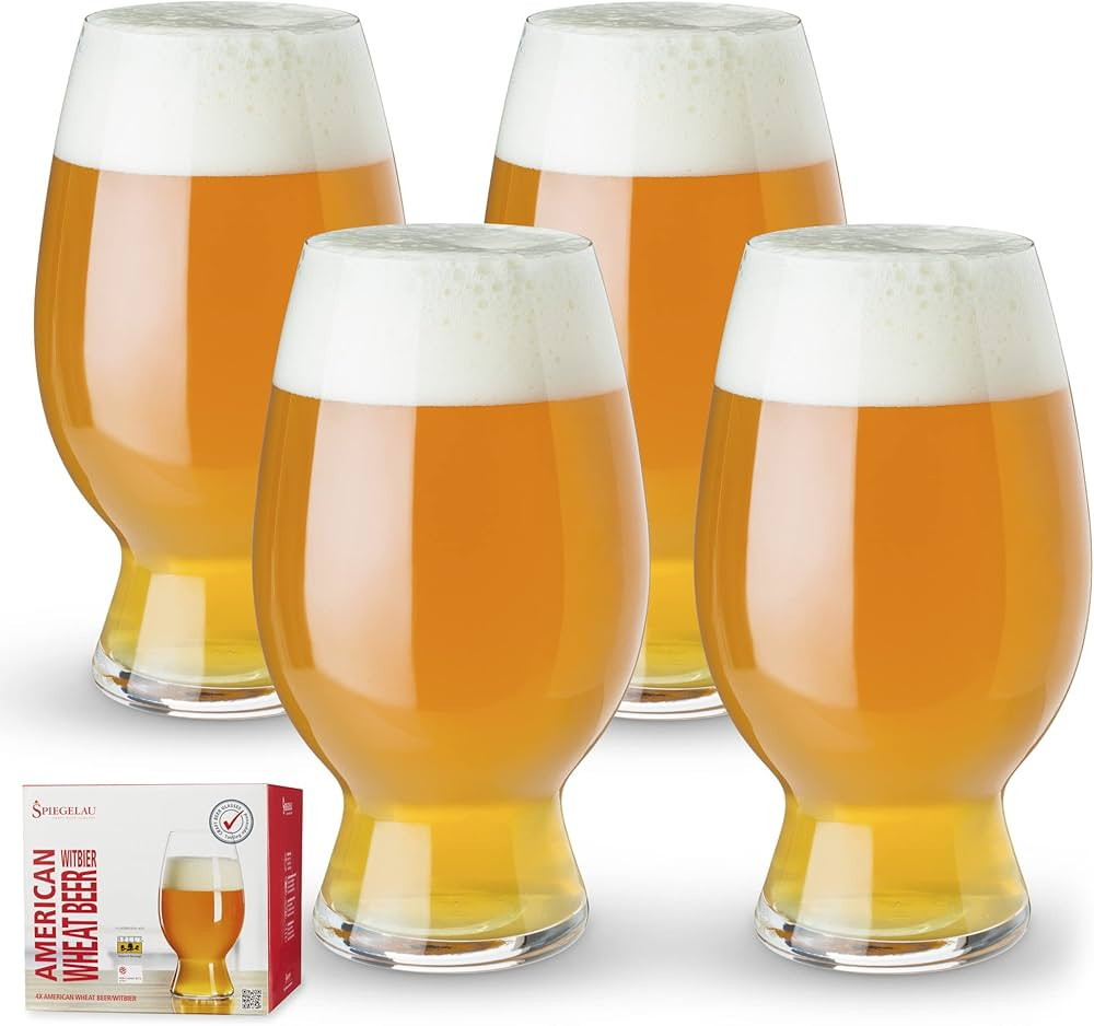 Spiegelau Craft Beer Wheat Beer Glasses, Set of 4, European-Made Lead-Free Crystal, Modern Beer G... | Amazon (US)