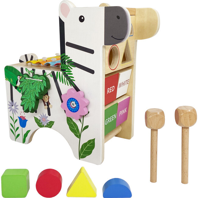 Toddler Zebra Activity Play Center w/ Xylophone, Multi - Kids Toys | Teamson Kids from Maisonette | Maisonette