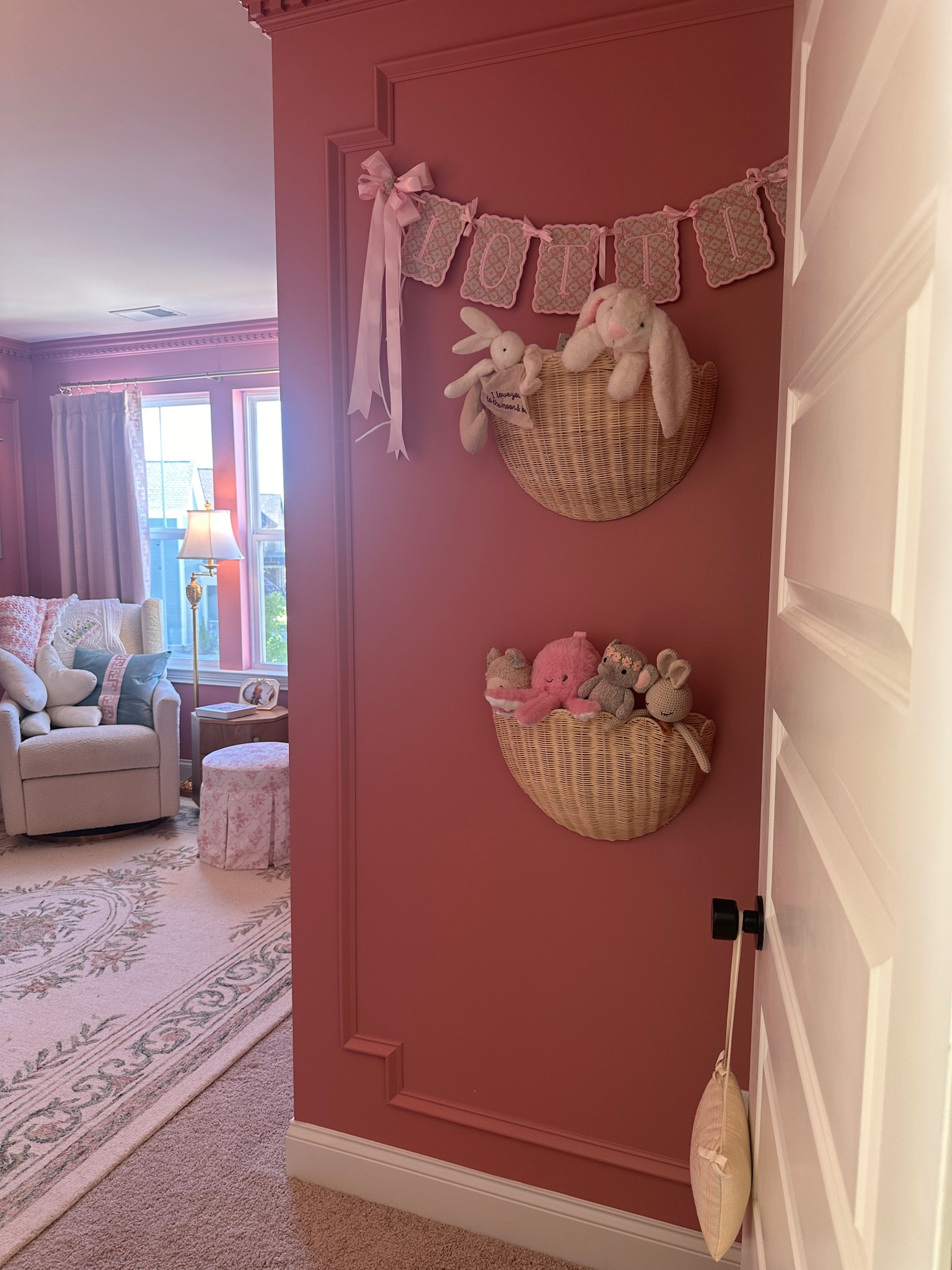 Nursery details 🎀 These baskets are so much cheaper than the ones trending on Amazon and great quality! #walmartfinds #nurserydecor 

#LTKBaby #LTKBump