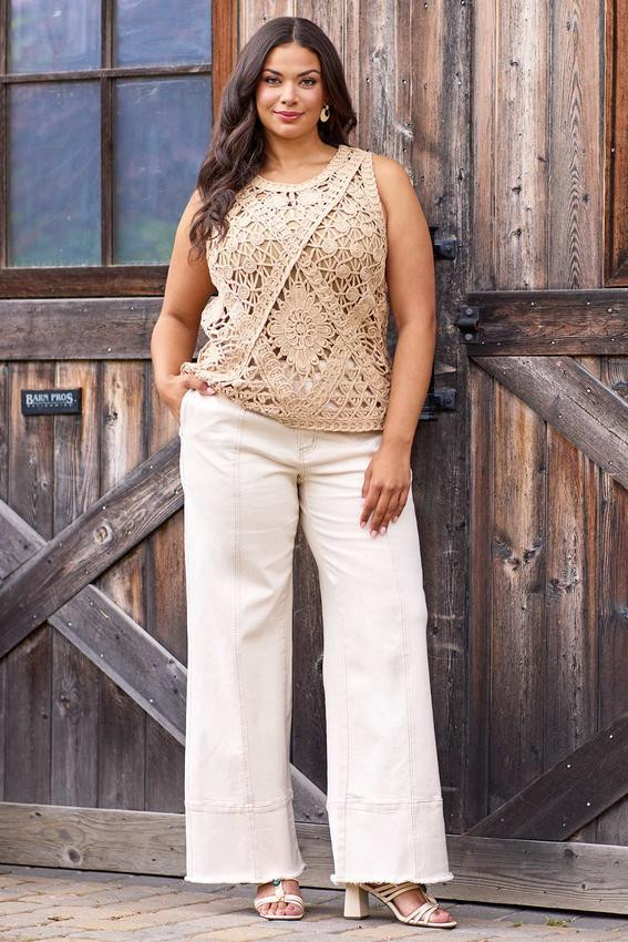 Plus Size Natural Wide Leg Jeans | Cato Fashions
