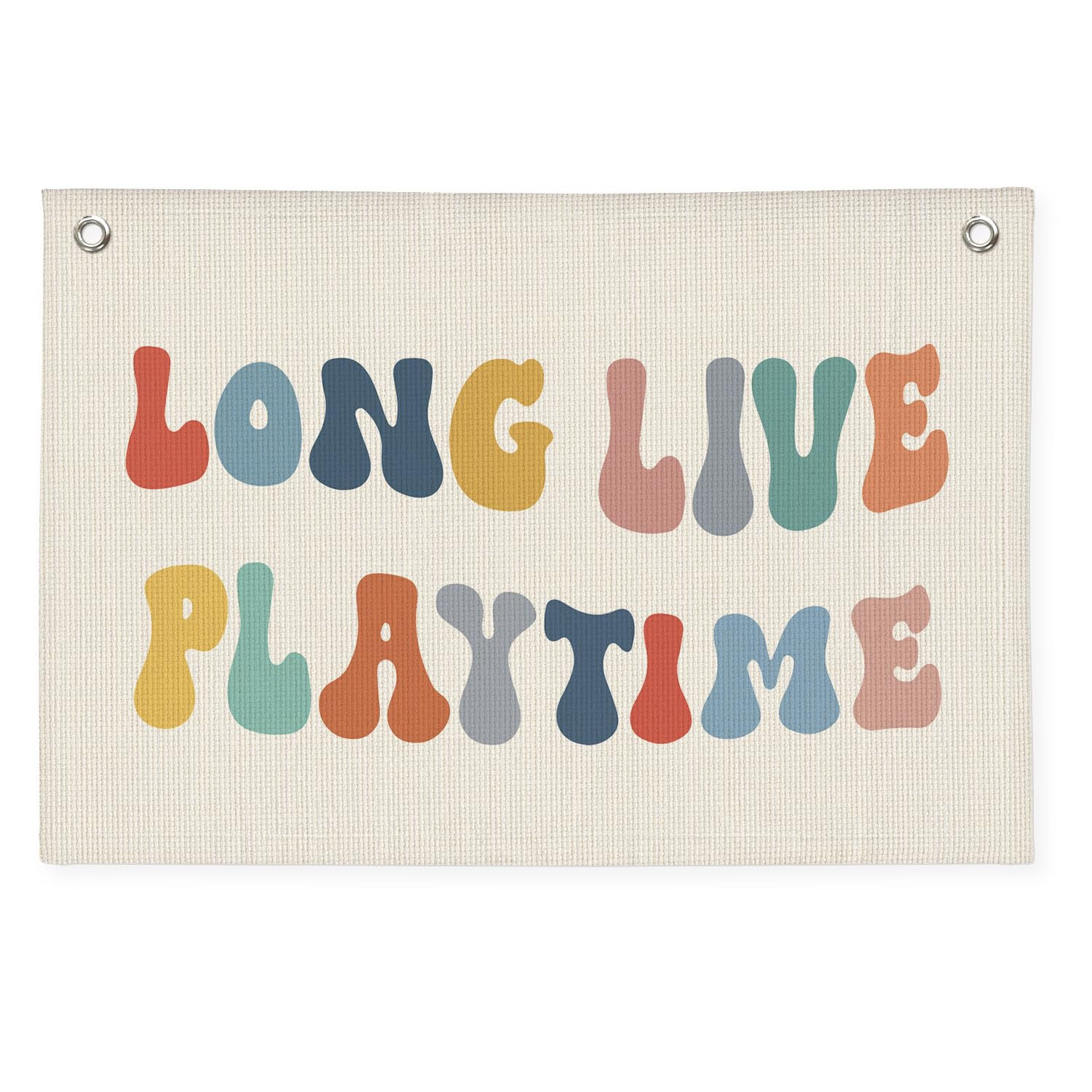 Playroom Decor, Long Live Playtime Banner, Boho Rainbow Linen Banner Wall Hanging Banner Flag Dec... | Amazon (US)