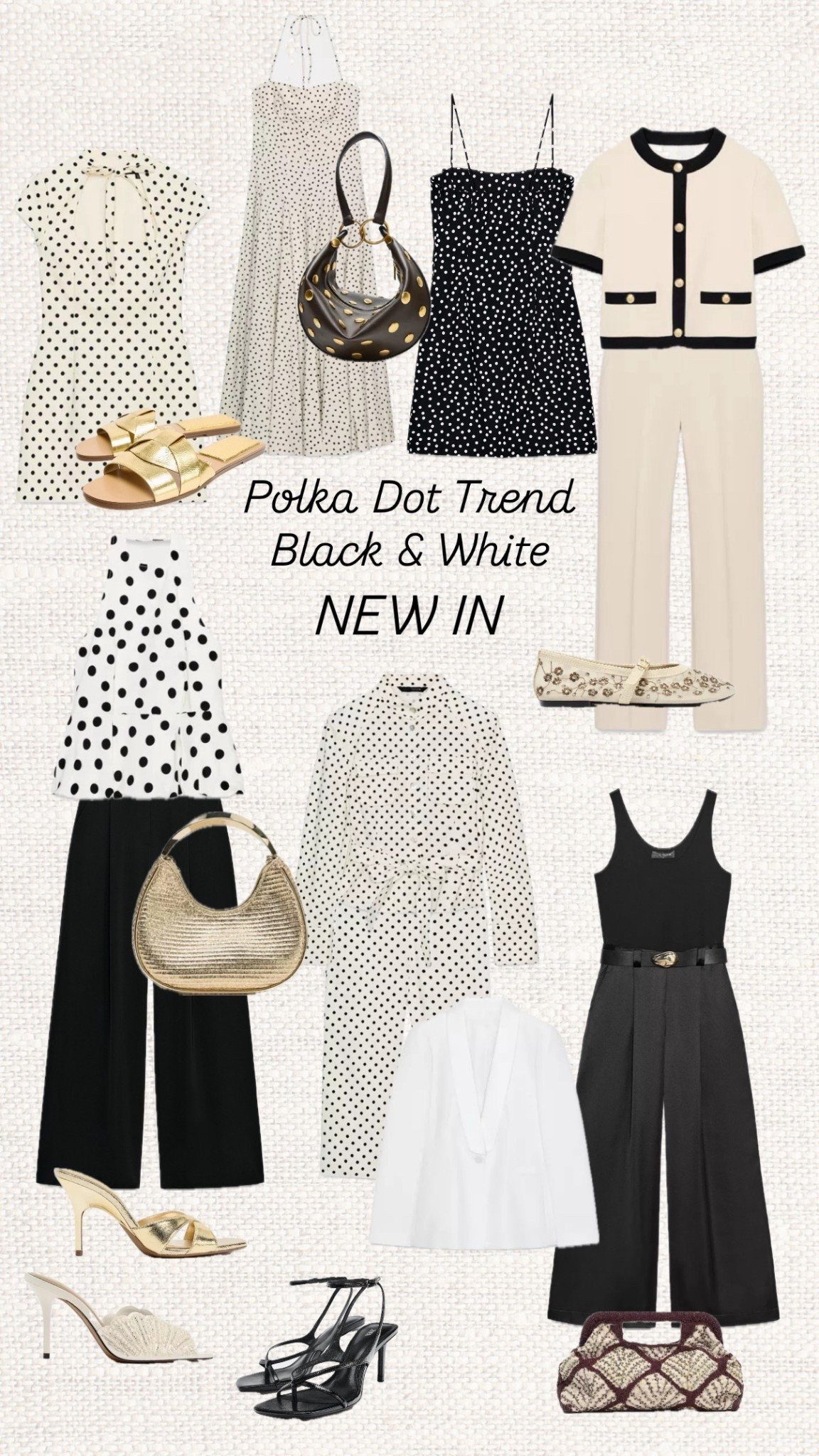 Polka dots are officially back! I do only like them in neutral colours so I made a quick selection 🖤🤍 ✨

Like this post to save it to your favourite folder and come back later to shop.

polka dot dress, black and white outfit, polka dot trend, polka dot midi dress, polka dot blouse, wide leg trousers, black jumpsuit outfit, black and white fashion, summer dress outfit, chic summer outfit, classic parisian style, gold sandals outfit, strappy black heels, woven handbag, polka dot skirt outfit, capsule wardrobe pieces, feminine summer style, elegant outfit idea, timeless fashion pieces, neutral outfit aesthetic

#LTKWorkwear #LTKSeasonal #LTKTravel