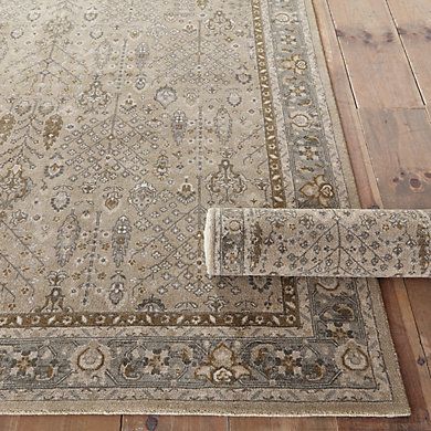 Keegan Printed Rug with Persian Tree of Life Design in Taupe & Mustard Hues | Ballard Designs, Inc.