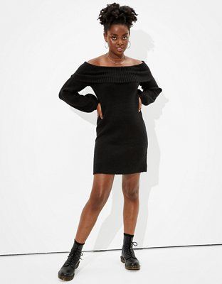 AE Off-The-Shoulder Sweater Dress | American Eagle Outfitters (US & CA)