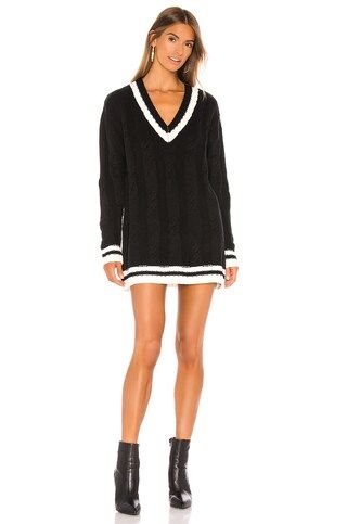 superdown Shawnie Varsity Sweater Dress in Black & White from Revolve.com | Revolve Clothing (Global)