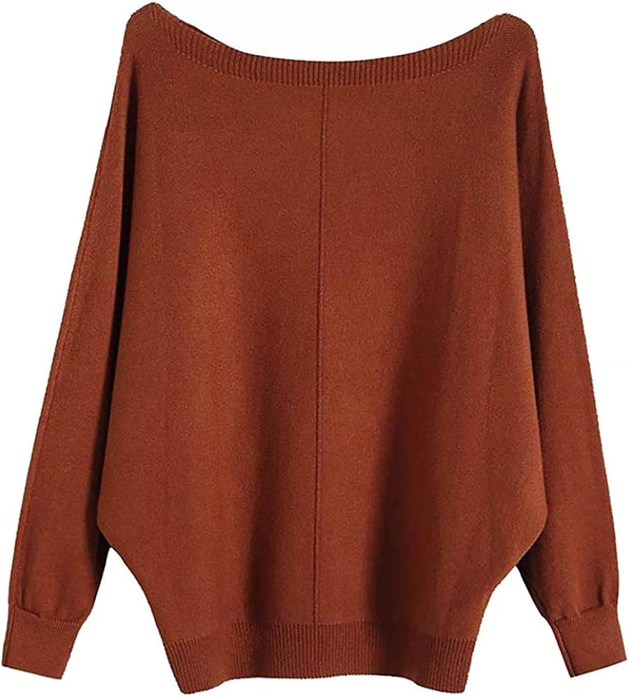 MAKARTHY Women's Batwing Sleeves Knitted Dolman Sweaters Pullovers Tops | Amazon (US)