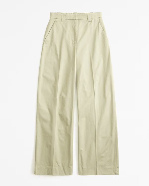 Women's Cotton Ultra Wide-Leg Pant | Women's Bottoms | Abercrombie.com | Abercrombie & Fitch (US)