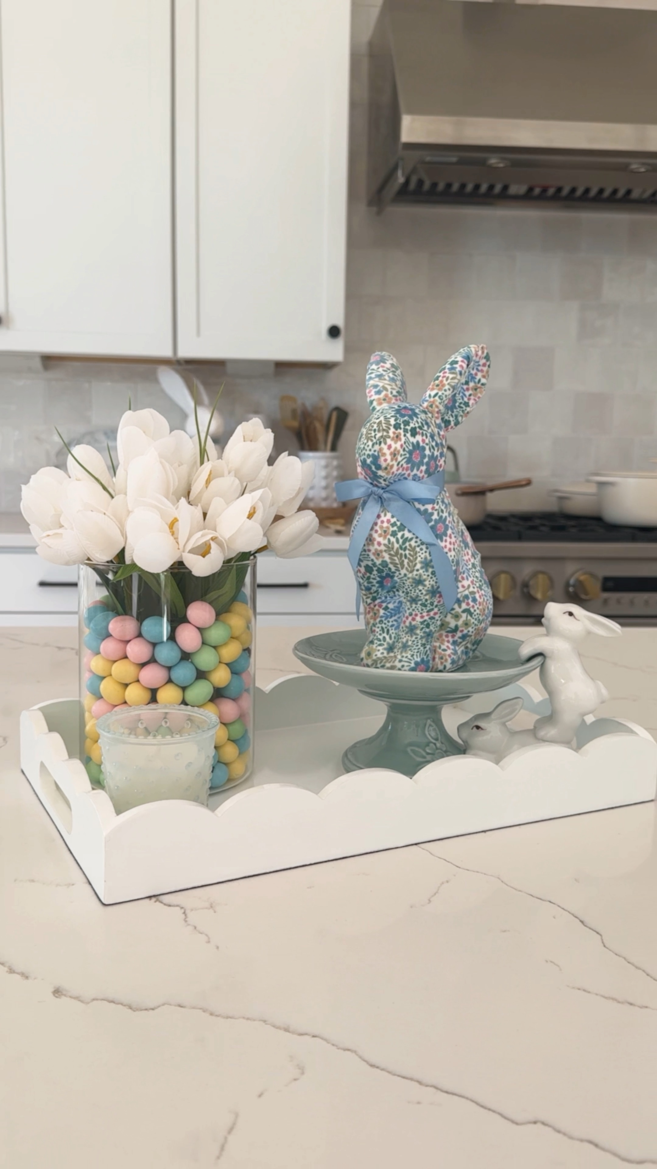 Easter tray for our kitchen! I love this vase I grabbed at the dollar section at Target! 

#LTKWatchNow #LTKSeasonal #LTKHome