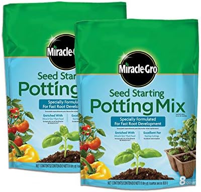 Miracle-Gro Seed Starting Potting Mix, 2-pack 8 qt., For Use in Containers | Amazon (US)