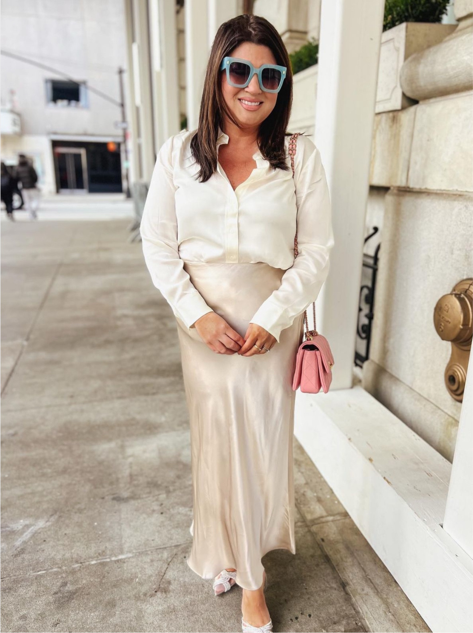 Silk maxi skirt and silk blouse by quince 

#LTKWorkwear #LTKFindsUnder100 #LTKOver40