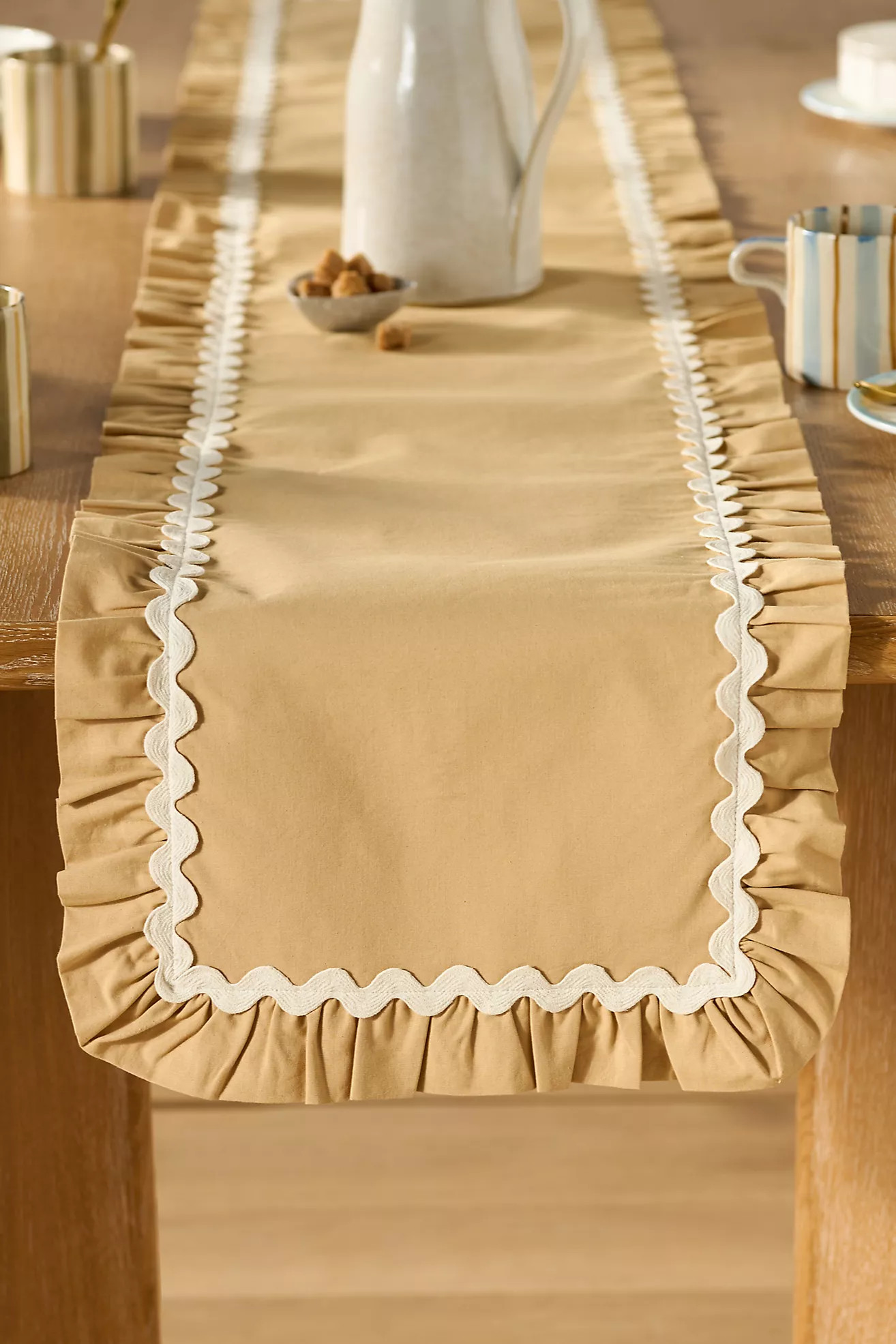 Ruby Rickrack Pleated Table Runner | Anthropologie (US)