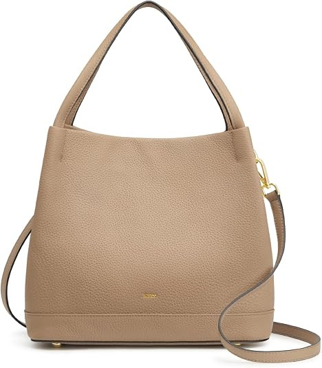 Kattee Small Leather Bucket Bag for Women with a Detachable Strap | Top grain pebbled leather wit... | Amazon (US)