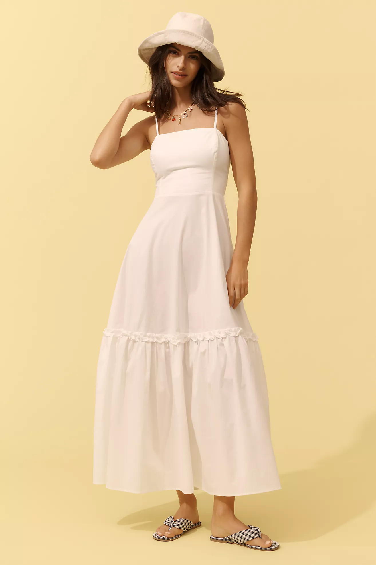 WeWoreWhat Sleeveless Ruffle A-Line Midi Dress | Anthropologie (US)