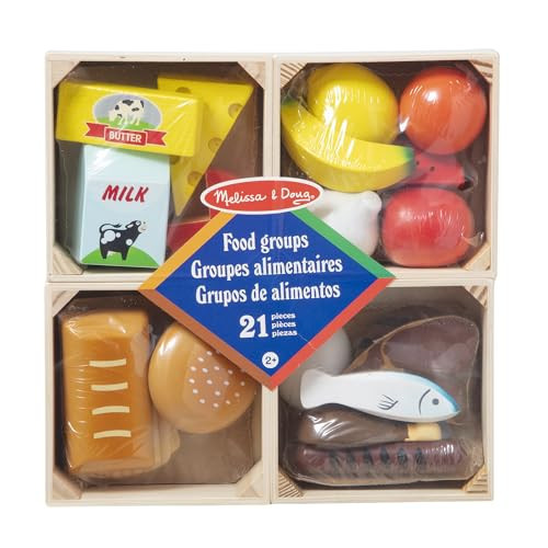 Melissa & Doug Food Groups, 21-Piece Wooden Toys Set of Pretend Play Food & Kids Play Kitchen Accessories, Preschool Toys for Girls & Boys Ages 3+ | Amazon (US)