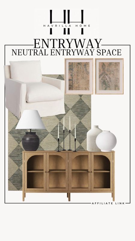Comment SHOP below to receive a DM with the link to shop this post on my LTK ⬇ https://liketk.it/4HPqV

Neutral entryway space, styled space, accent chair, framed wall art, wooden entryway table, wooden sideboard, black ceramic lamp, neutral rug, ceramic vase. Follow @havrillahome on Instagram and Pinterest for more home decor inspiration, diy and affordable finds Holiday, christmas decor, home decor, living room, Candles, wreath, faux wreath, walmart, Target new arrivals, winter decor, spring decor, fall finds, studio mcgee x target, hearth and hand, magnolia, holiday decor, dining room decor, living room decor, affordable, affordable home decor, amazon, target, weekend deals, sale, on sale, pottery barn, kirklands, faux florals, rugs, furniture, couches, nightstands, end tables, lamps, art, wall art, etsy, pillows, blankets, bedding, throw pillows, look for less, floor mirror, kids decor, kids rooms, nursery decor, bar stools, counter stools, vase, pottery, budget, budget friendly, coffee table, dining chairs, cane, rattan, wood, white wash, amazon home, arch, bass hardware, vintage, new arrivals, back in stock, washable rug #ltkfindsunder100 #ltkstyletip #ltkhome

#LTKHome #LTKSeasonal #LTKSaleAlert