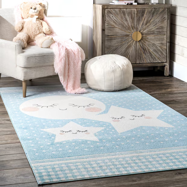 Dreamland Night Sky Nursery Blue Rug | Rugs USA