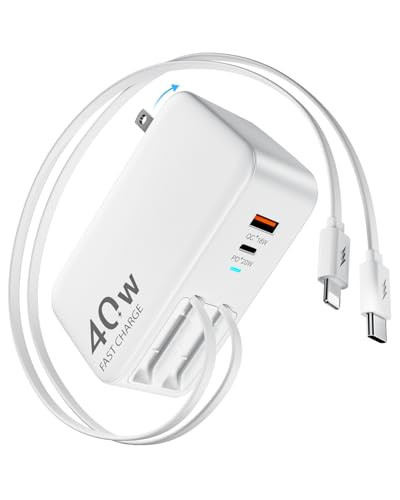 DreamBee 4-in-1 Retractable Wall Charger Plug for iPhone 17, Retractable Charger Block with Dual 35.5-in Cables, 40W Fast Charging Portable Travel Charger Adapter for iPhone 17/16/15/iPad/Galaxy/Pixel | Amazon (US)
