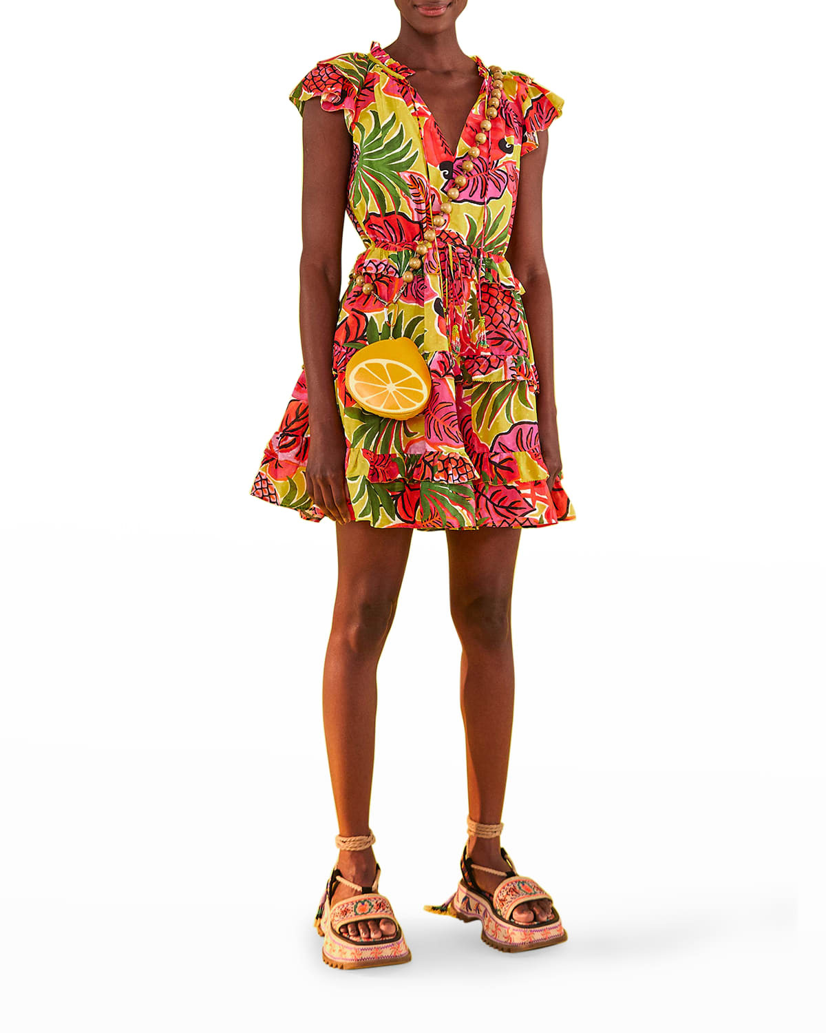 Fruit Dream Tiered Ruffle Mini Dress | Neiman Marcus