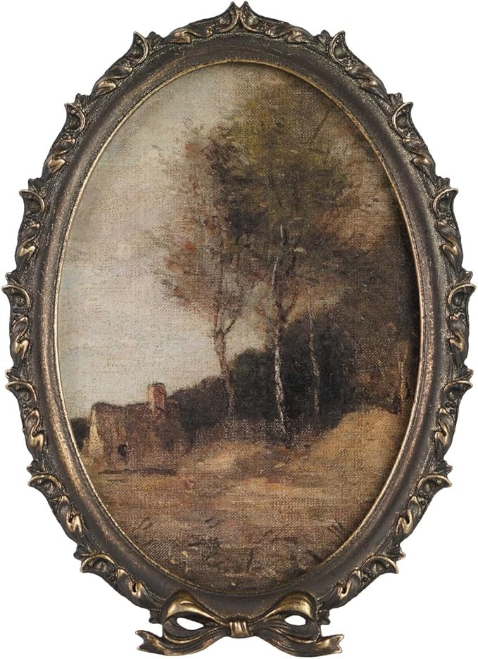 NIKKY HOME Vintage Photo Frame 4x5, Antique Oval Picture Frames, Bronze Gold Decorative Photo Fra... | Amazon (US)