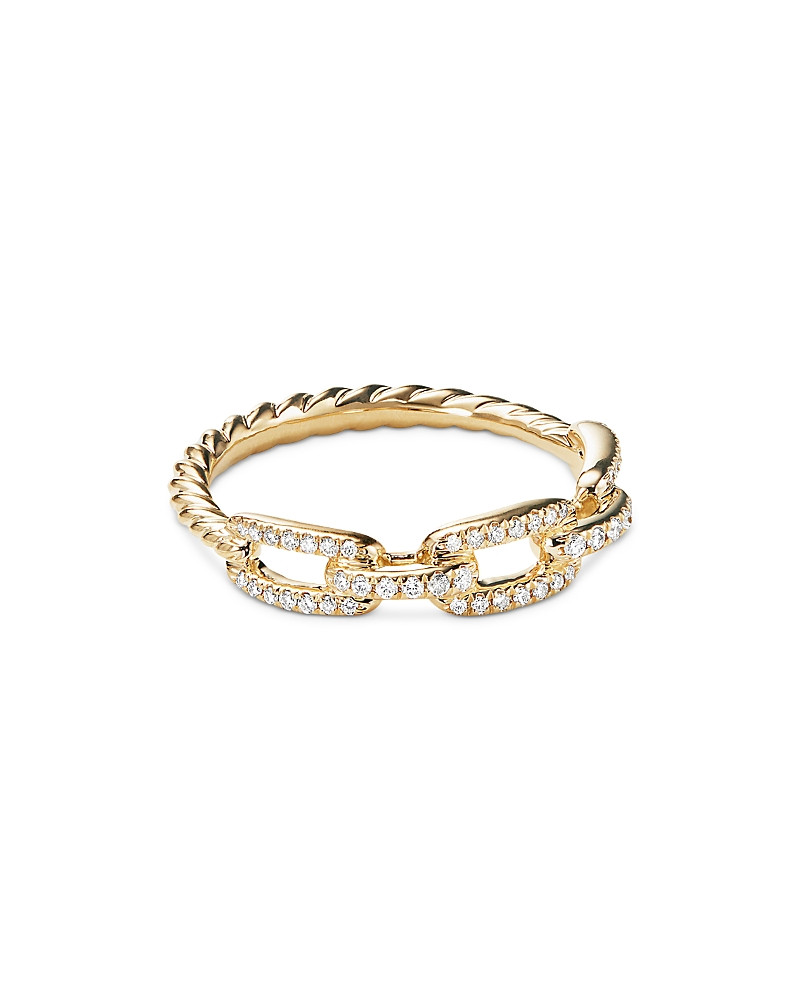 David Yurman 18K Yellow Gold Stax Diamond Chain Link Ring | Bloomingdale's (US)