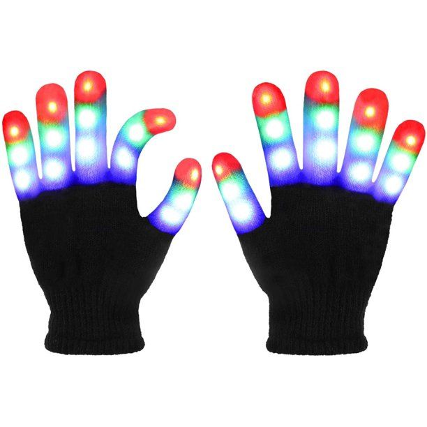 Light Up Gloves LED Gloves Rave Cool Toys Gifts for Kids Teens Boys Girls Christmas Stocking Stuf... | Walmart (US)