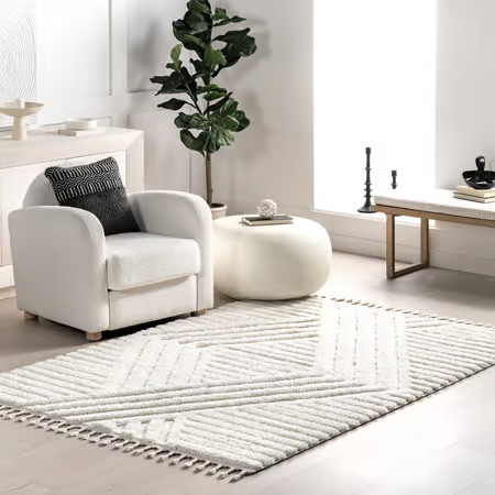 Beige Ellie Traverse Shag Area Rug | Rugs USA