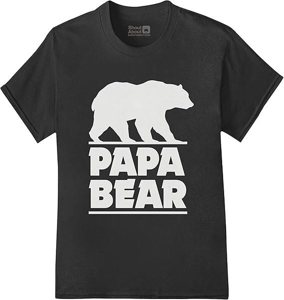 PAPA Bear Fathers - Camiseta de regalo para papá, color negro, Negro - | Amazon (US)