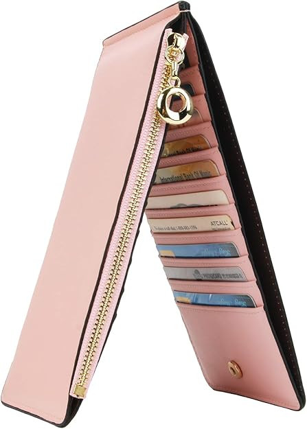 YALUXE Wallet for Women RFID Blocking Genuine Leather Multi Card Organizer with Zipper Pocket | Amazon (US)