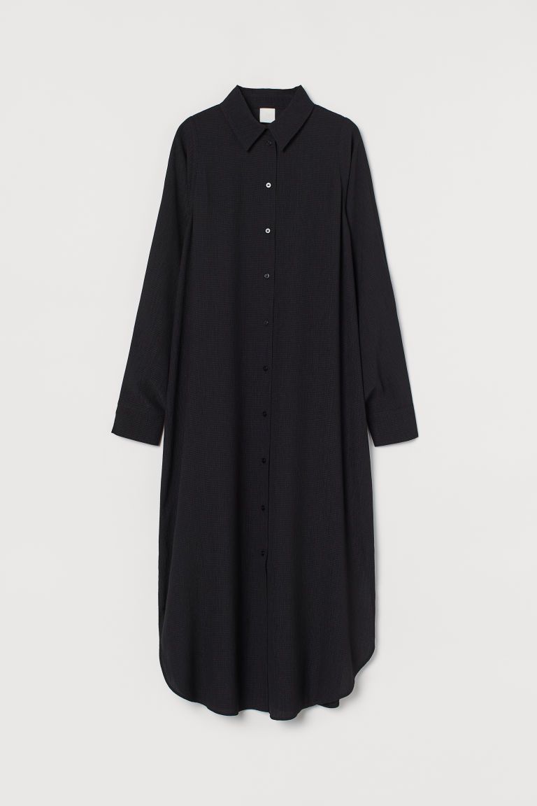 H & M - Calf-length Shirt Dress - Black | H&M (US + CA)