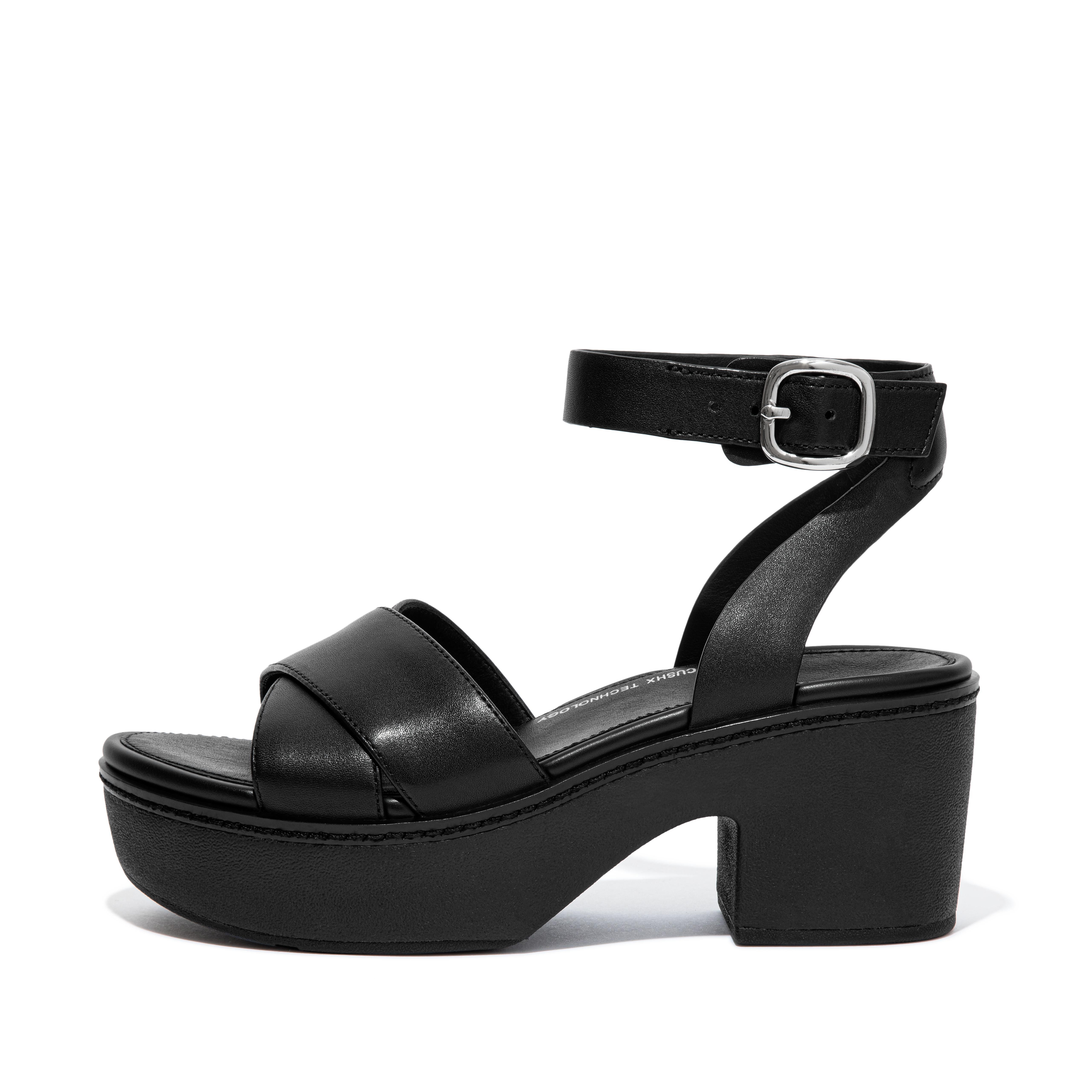 Women's Pilar Leather Ankle Strap Platforms | FitFlop US | FitFlop (US)