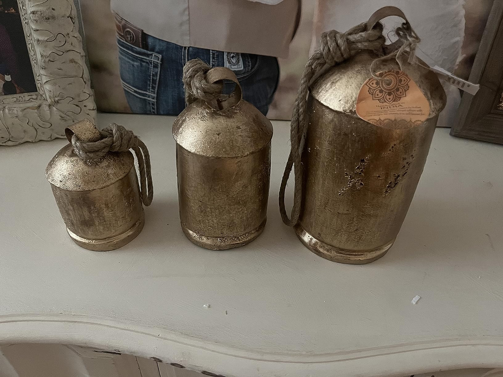 Deco 79 Metal Tibetan Inspired Meditation Decorative Cow Bell with Jute Hanging Rope, Set of 3 10... | Amazon (US)