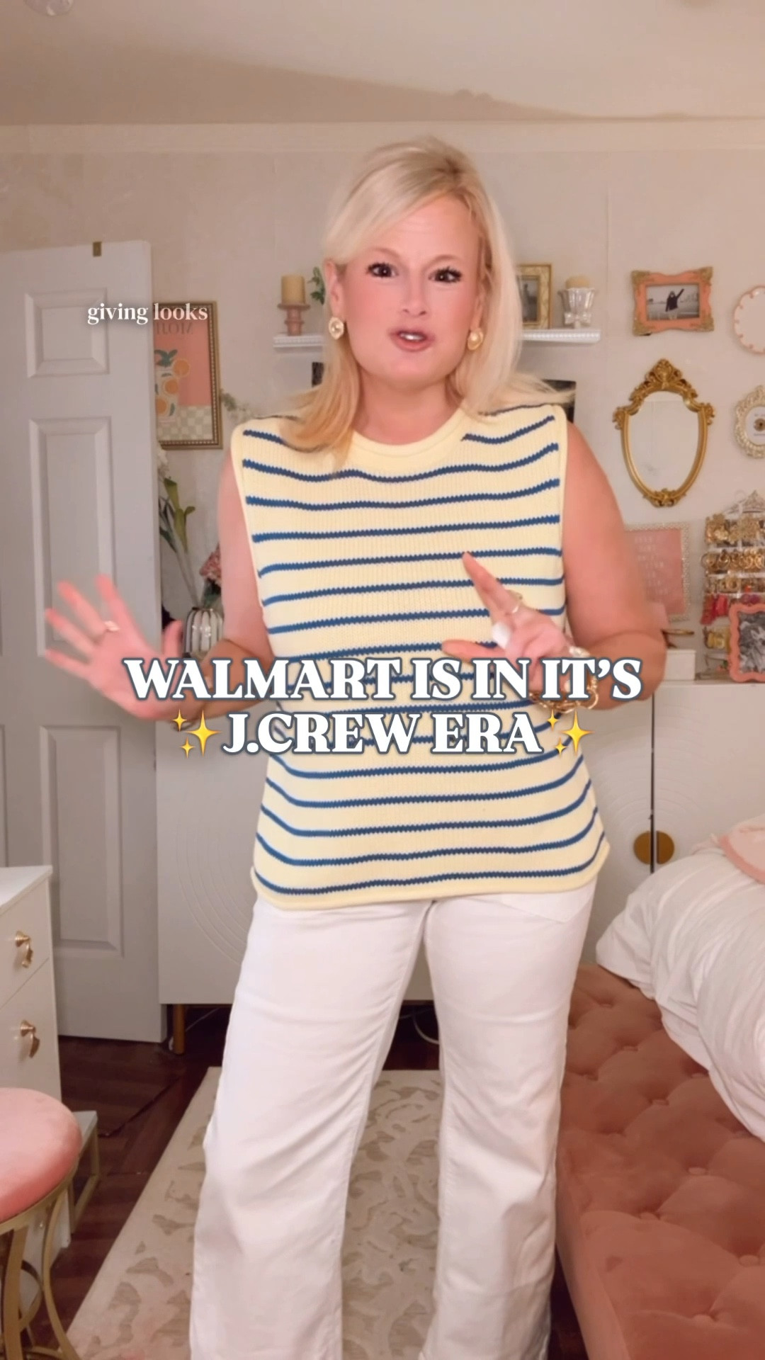 striped sweater vest women | spring sweater women | cotton sweater tank | preppy spring outfit | j crew style outfit | classic spring wardrobe | casual spring outfit women

This is that effortless J.Crew spring energy… just at a Walmart price.

Clean stripes. Soft 100% cotton. That rolled neck detail that makes it feel a little more elevated than your typical tank.

It’s one of those pieces that instantly makes an outfit feel styled.

I sized up to a large for a more relaxed, easy fit. 

Lightweight, breathable, and perfect for that in-between weather where you want something polished but still comfortable.

If you’re building out spring outfits, this is one of those staples you’ll keep reaching for.

Wear it with:
• white denim for a classic preppy look
• shorts for casual everyday outfits
• layered over a button down for a more styled feel

It works for:
• spring outfits women
• casual everyday outfits
• work outfit casual
• preppy outfits women
• classic capsule wardrobe pieces

And the best part… it gives that J.Crew, Ralph Lauren-style striped knit look without the triple-digit price.

Two color options. Easy to wear. One of those pieces that just works.



striped sweater vest women, cotton sweater tank women, spring sweater women lightweight, preppy spring outfit women, j crew style outfit women, ralph lauren inspired outfit women, casual spring outfits women 2026, classic wardrobe staples women, striped knit tank women, affordable preppy style women, walmart fashion finds women, everyday outfit ideas women, capsule wardrobe spring pieces

#LTKSeasonal #PreppyStyle #SpringOutfits #LTKFindsUnder50 #ClassicStyle #JCrewStyle #RalphLauren #LookForLess 

#LTKSeasonal #LTKWorkwear #LTKOver40