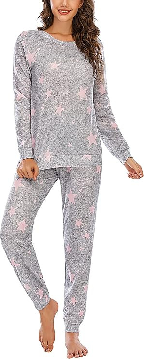 Womens Pajamas Set Long Sleeve Sleepwear Loungewear Nightwear Pjs Lounge Sets | Amazon (US)