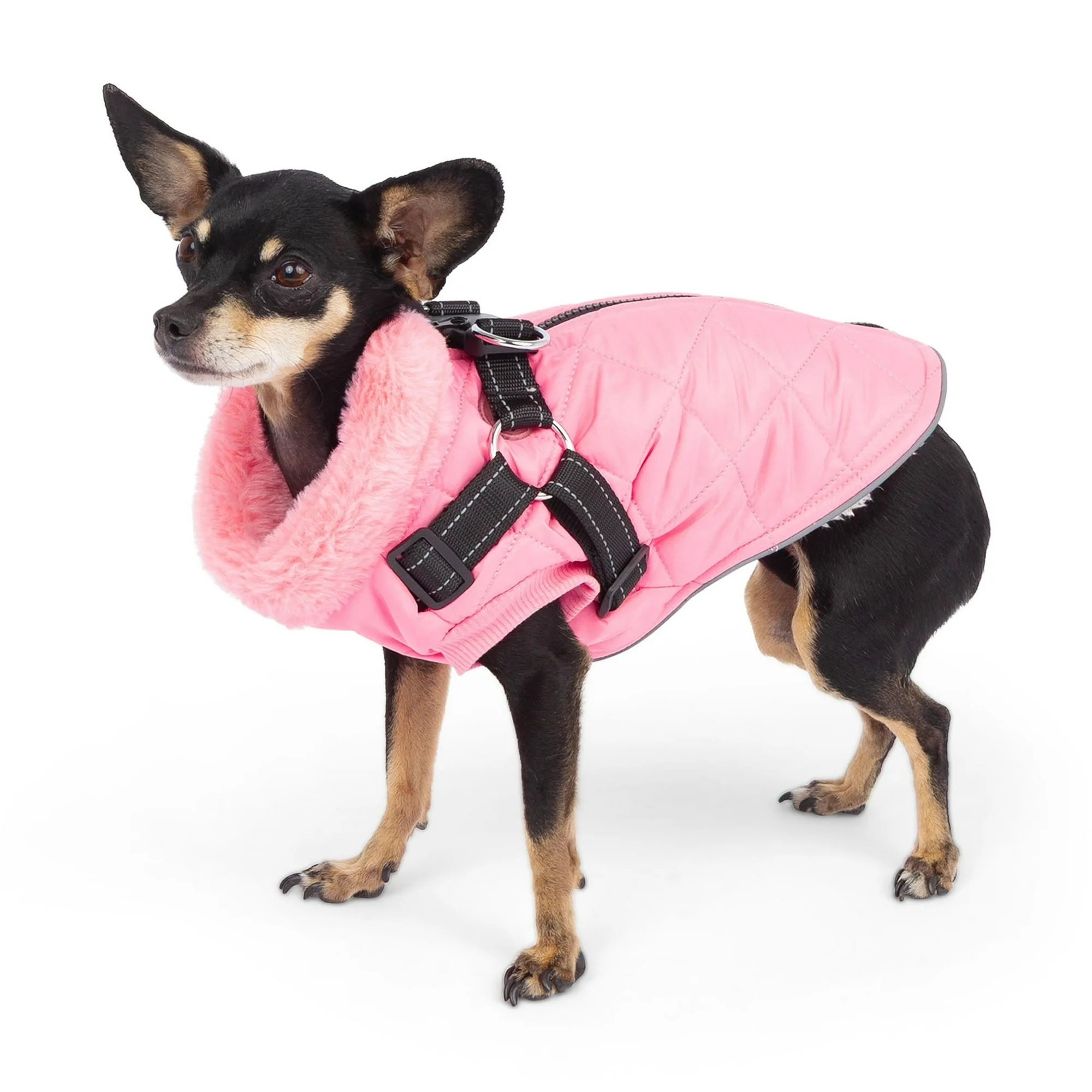 One Paw, Light Quilted Dog Vest with Harness, Pink, Light Quilted Black Dog Vest with Harness | Walmart (CA)