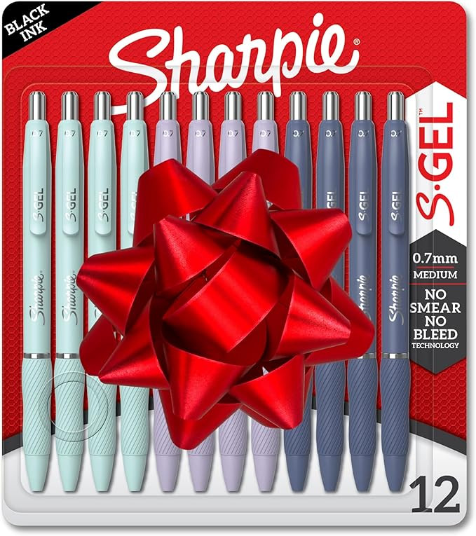 Sharpie S-Gel, Gel Pens, Medium Point (0.7mm), Assorted Fashion Barrels, Black Ink, 12 Count - Of... | Amazon (US)