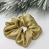 Gold Handmade 100% Pure Silk Scrunchie | Amazon (US)