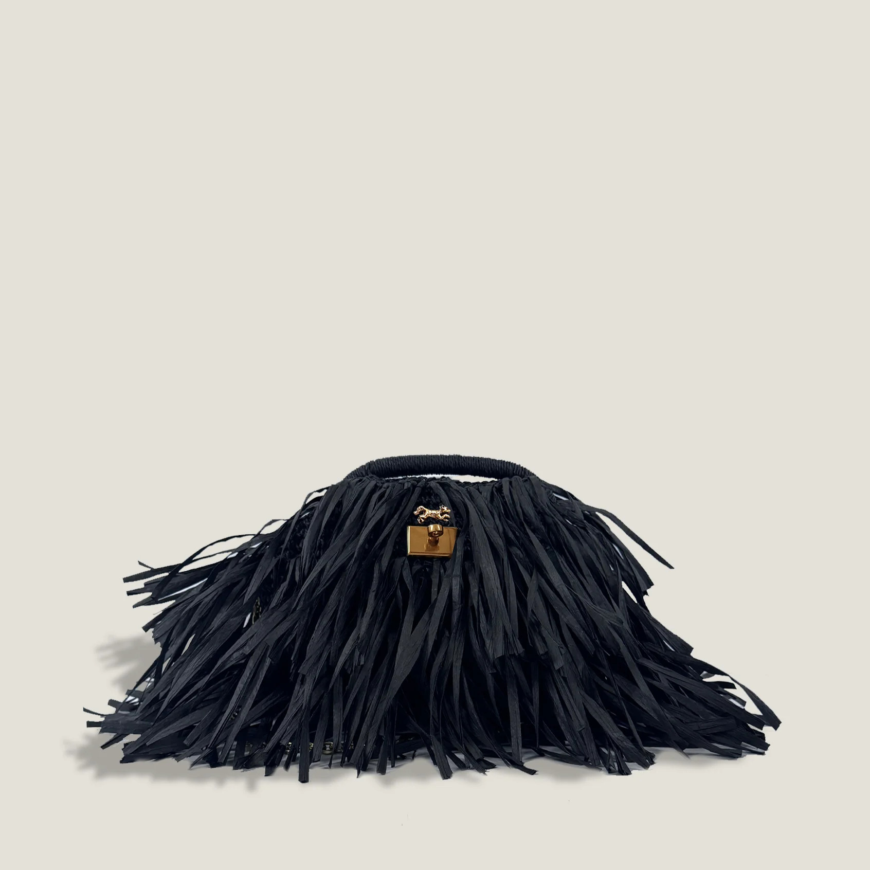 MME. GIGI FRINGE CLUTCH  Petite - NOIR | MME.MINK