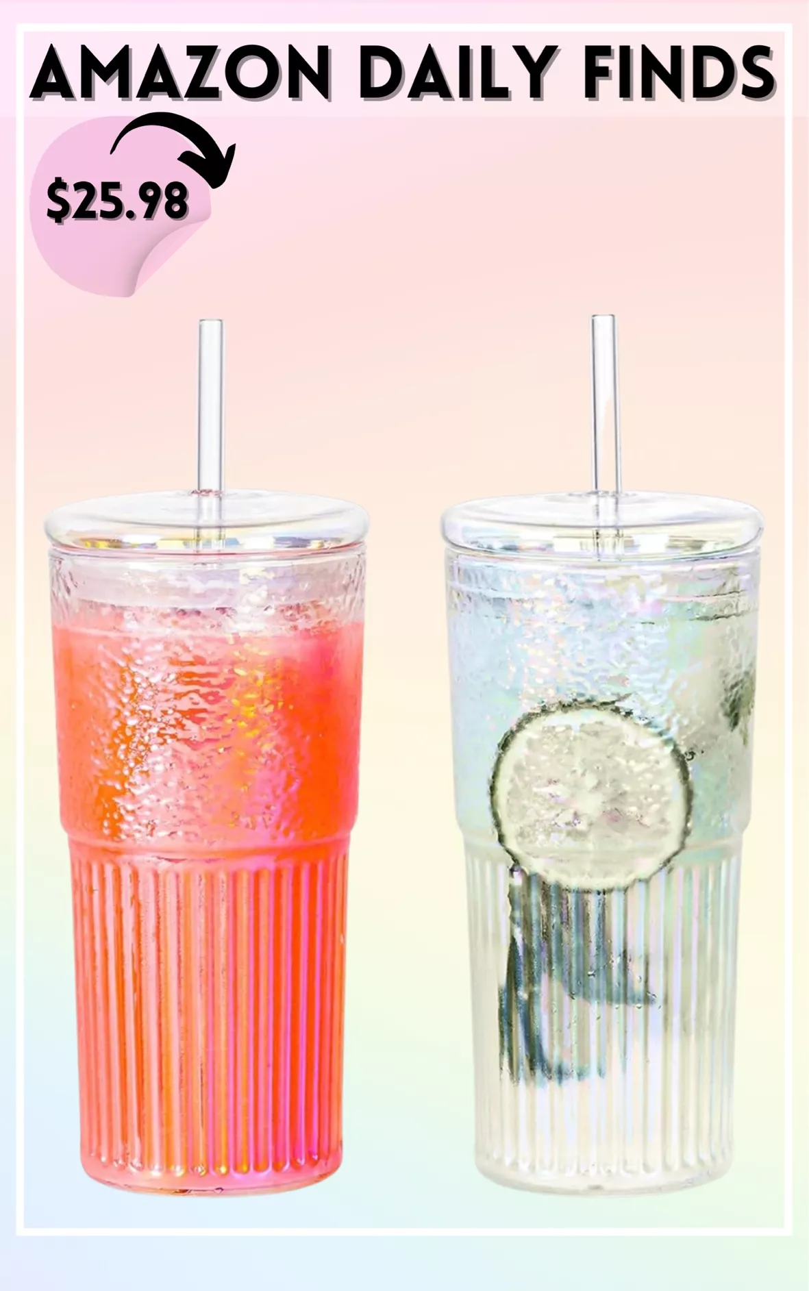 QWEZXO Glass Cups With Lids and … curated on LTK