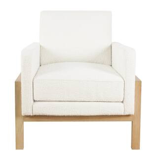 Homepop Cream Boucle Traditional Wood Frame Accent Chair (Set of 1) K8617-F2417 - The Home Depot | The Home Depot
