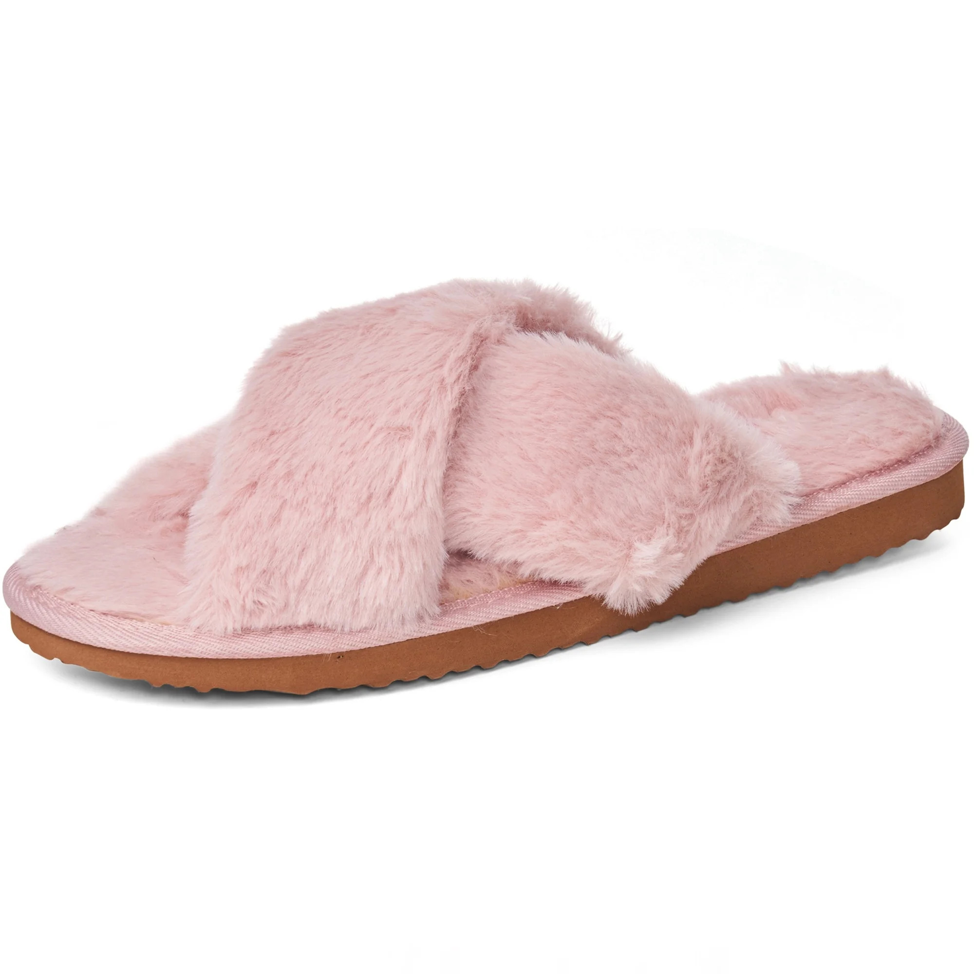 Alpine Swiss Women Fuzzy Fluffy Faux Fur Slippers Memory Foam Indoor House Shoes | Walmart (US)
