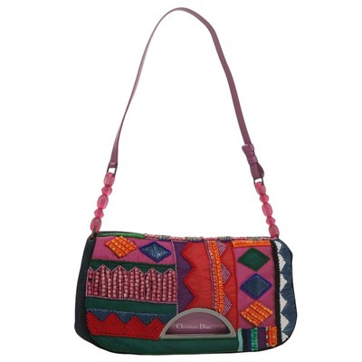 Christian Dior Maris Pearl Bag Denim Beads 111/2000 Black Silver Auth 105671A  | eBay | eBay US