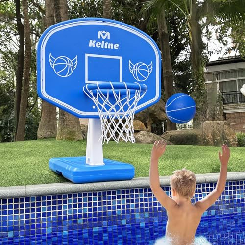Pool Basketball Hoop, Large Poolside Basketball Hoop for Swimming Pool Basketball Game, Water Basketball Hoops with Lengthen Sturdy Base for Kids Adults Summer Water Fun, 2 Balls and Pump. | Amazon (US)