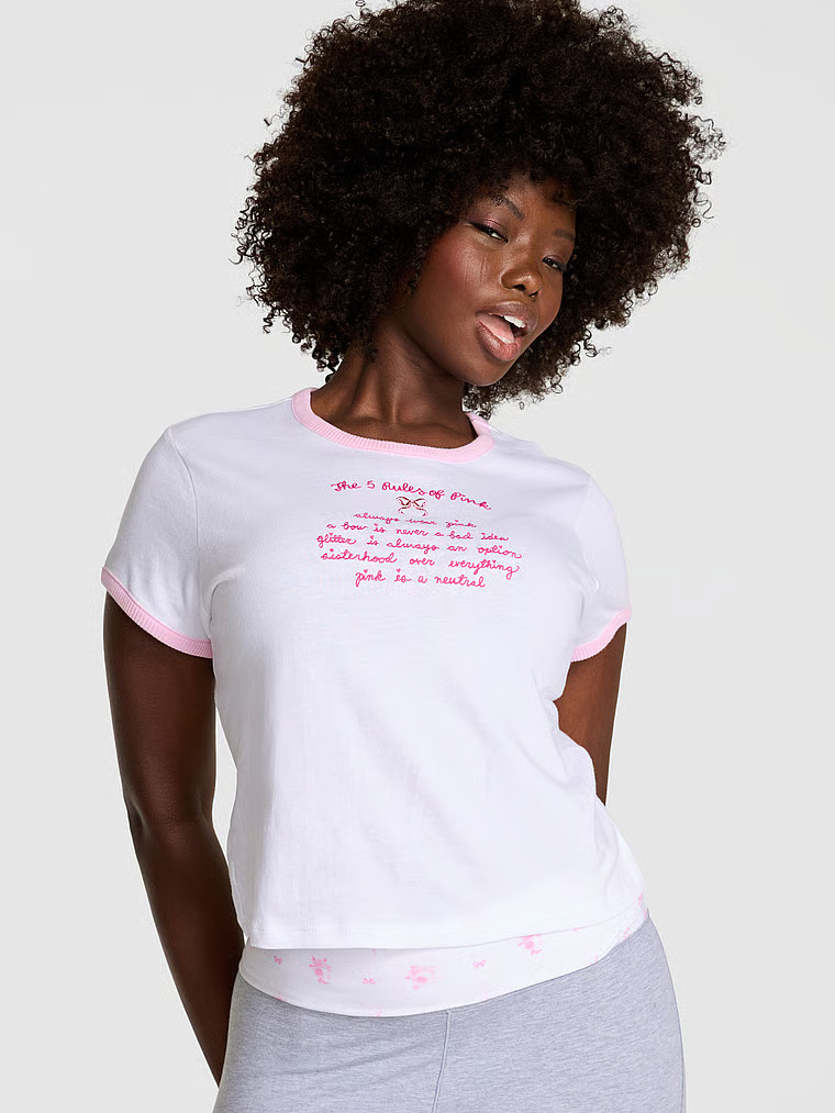 PINK x LoveShackFancy Retro Cotton Tee | Victoria's Secret (US / CA )