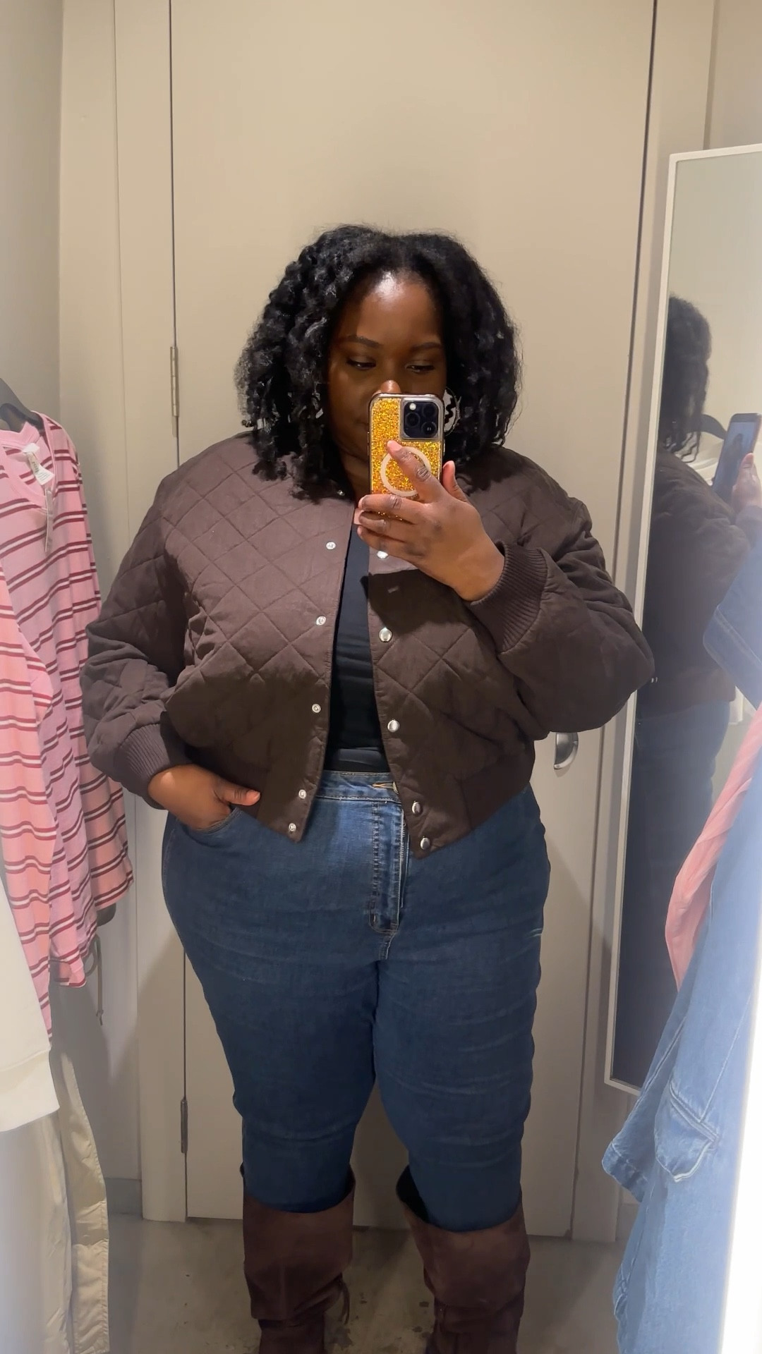 I love a good bomber jacket. Found this quilted style in chocolate brown 

#LTKPlusSize #LTKOver40 #LTKMidsize