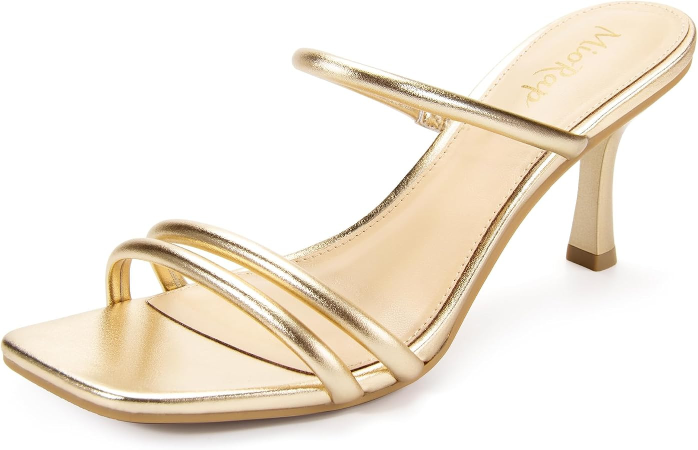 Heels for Women Square Open Toe Strappy Mules Women's Heeled Sandals Summer Dressy Comfort Sexy S... | Amazon (US)