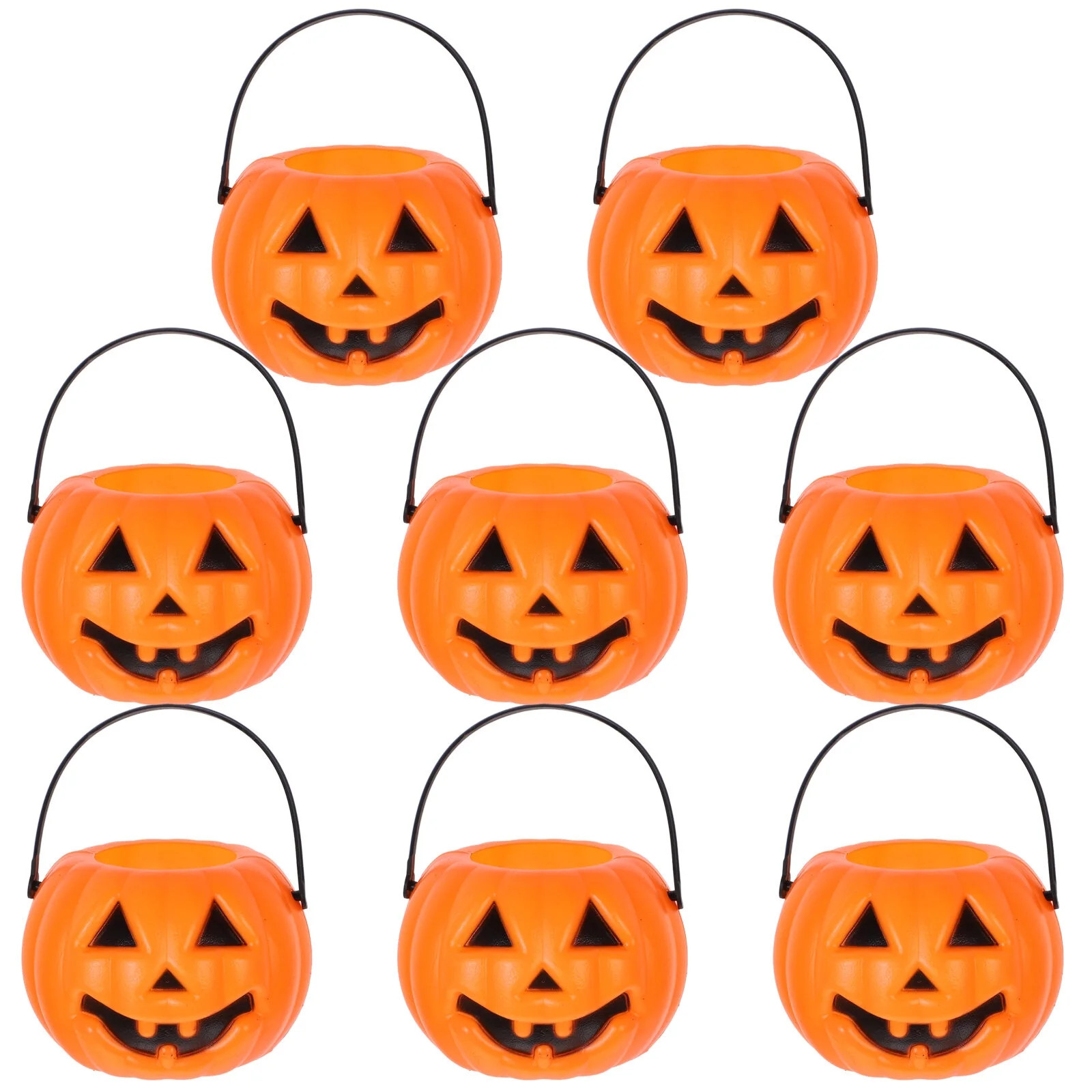 8pcs Pumpkin Candy Bucket, Pumpkin Candy Bucket Children Trick or Treat Pumpkin Candy Pail Holder... | Walmart (US)